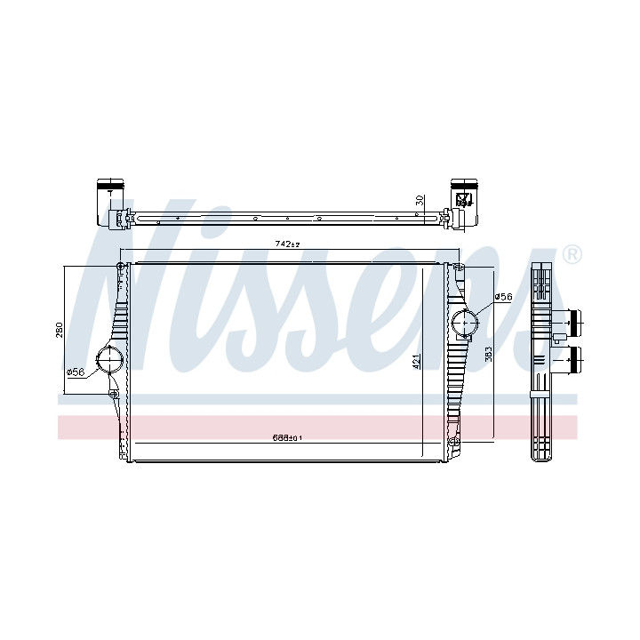 Chłodnica powietrza Intercooler NISSENS 96601