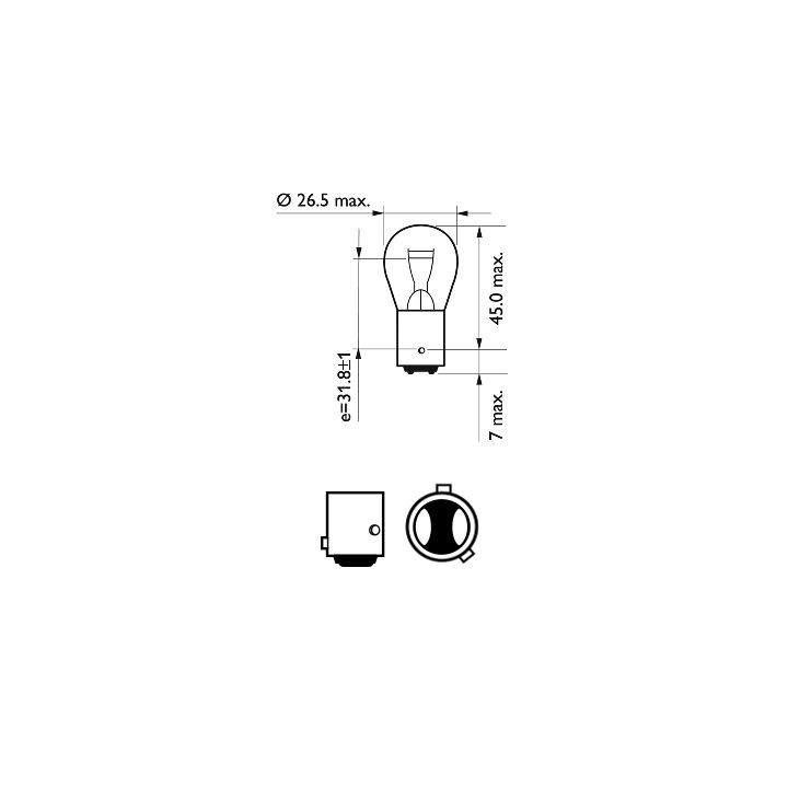 Żarówka, światło STOP / lampa tylna PHILIPS 12594B2