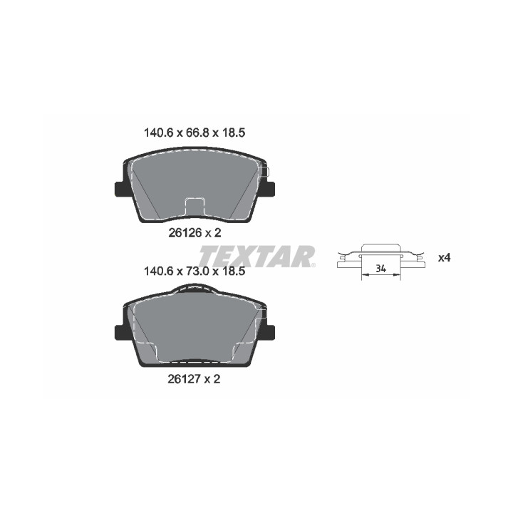 Klocki hamulcowe TEXTAR 2612601