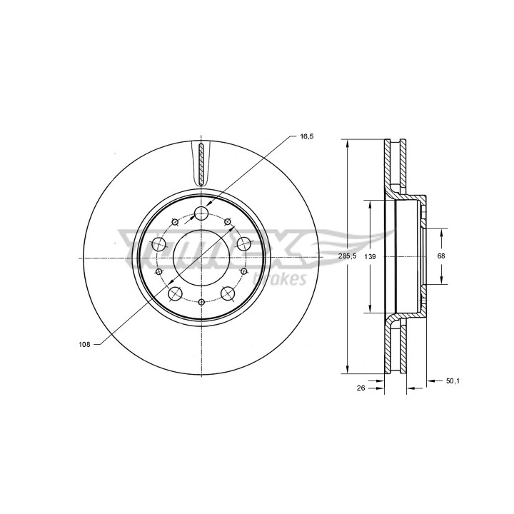 Tarcza hamulcowa TOMEX Brakes TX 71-43