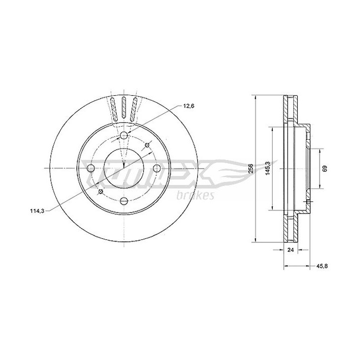 Tarcza hamulcowa TOMEX Brakes TX 70-74