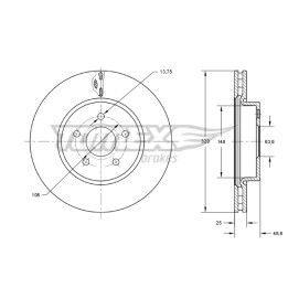 Tarcza hamulcowa TOMEX Brakes TX 73-91