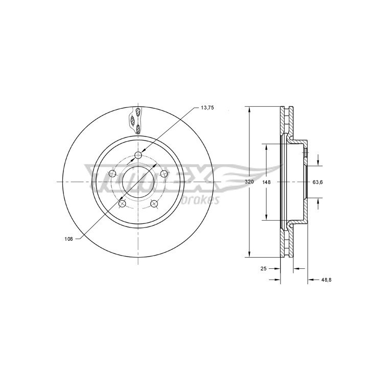 Tarcza hamulcowa TOMEX Brakes TX 73-91
