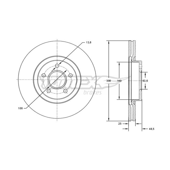 Tarcza hamulcowa TOMEX Brakes TX 71-77