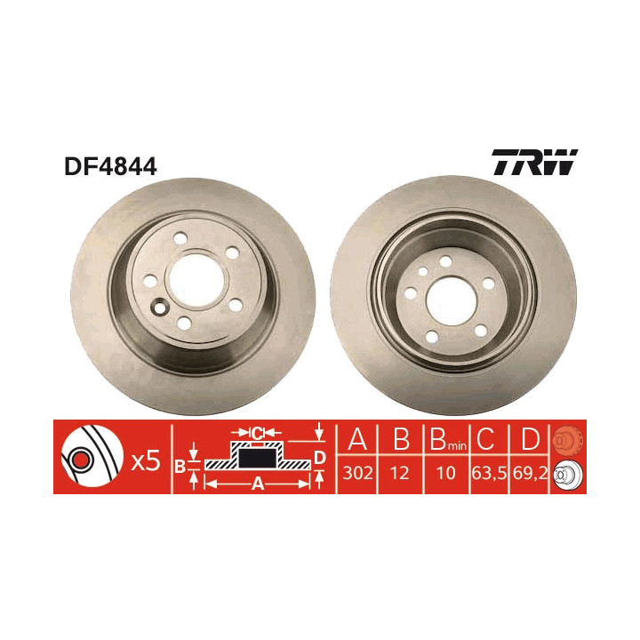 Tarcza hamulcowa TRW DF4844