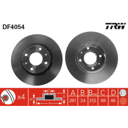 Tarcza hamulcowa TRW DF4054