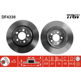 Tarcza hamulcowa TRW DF4338