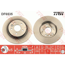 Tarcza hamulcowa TRW DF6535