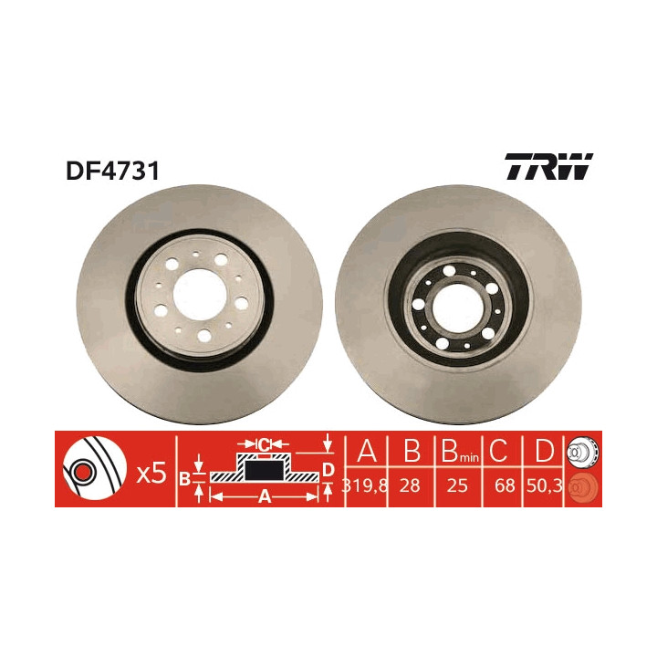 Tarcza hamulcowa TRW DF4731