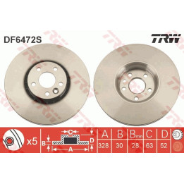 Tarcza hamulcowa TRW DF6472S