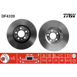 Tarcza hamulcowa TRW DF4339