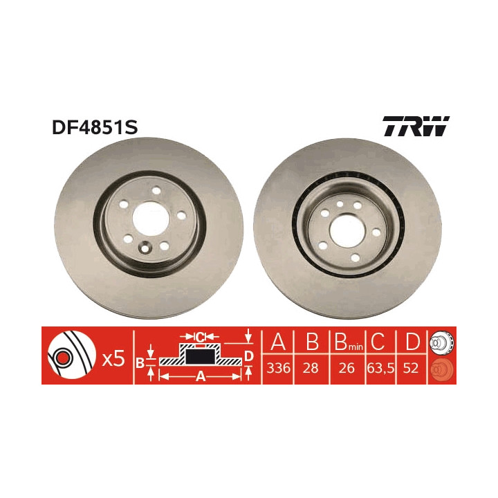 Tarcza hamulcowa TRW DF4851S
