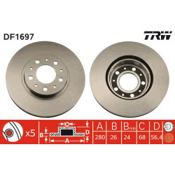 Tarcza hamulcowa TRW DF1697