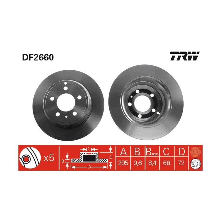 Tarcza hamulcowa TRW DF2660