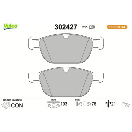 Klocki hamulcowe VALEO 302427