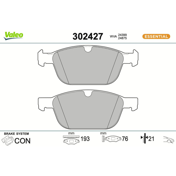 Klocki hamulcowe VALEO 302427