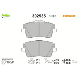 Klocki hamulcowe VALEO 302535