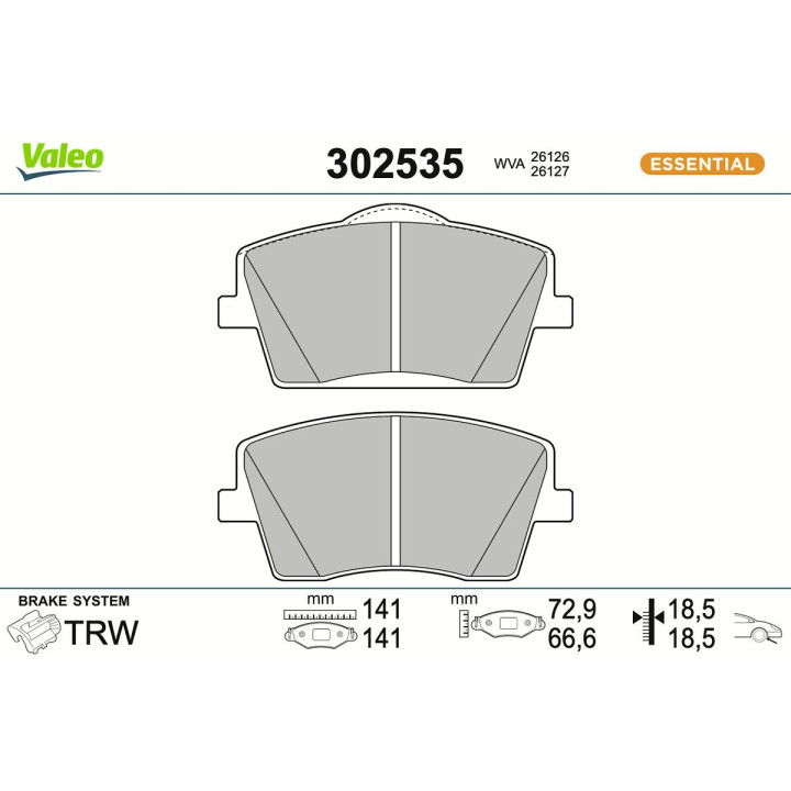 Klocki hamulcowe VALEO 302535