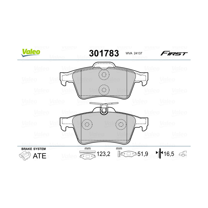 Klocki hamulcowe VALEO 301783