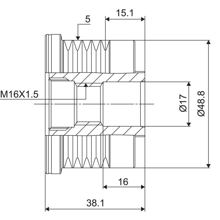 Sprzęgło jednokierunkowe alternatora VALEO 588038
