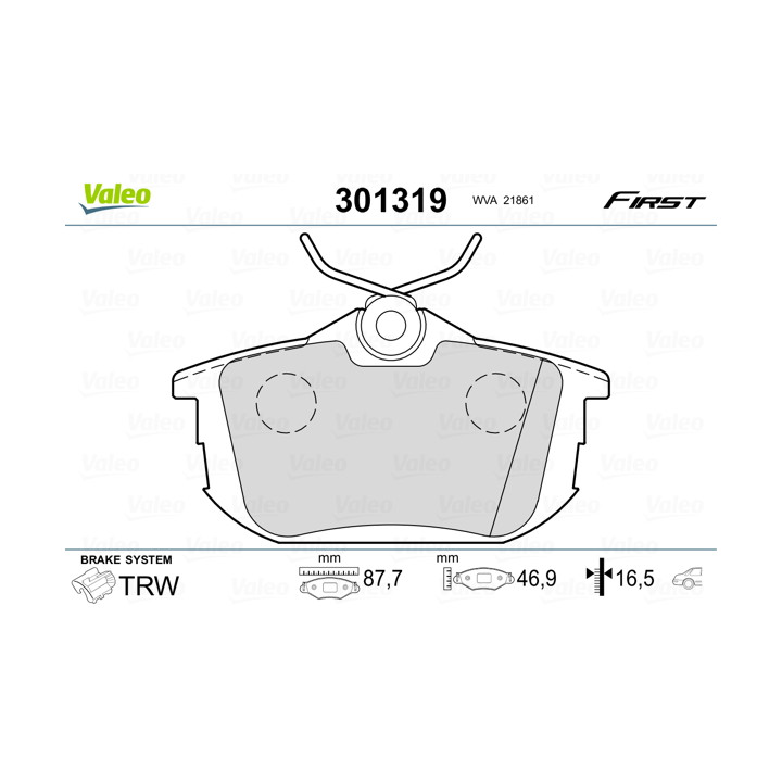 Klocki hamulcowe VALEO 301319