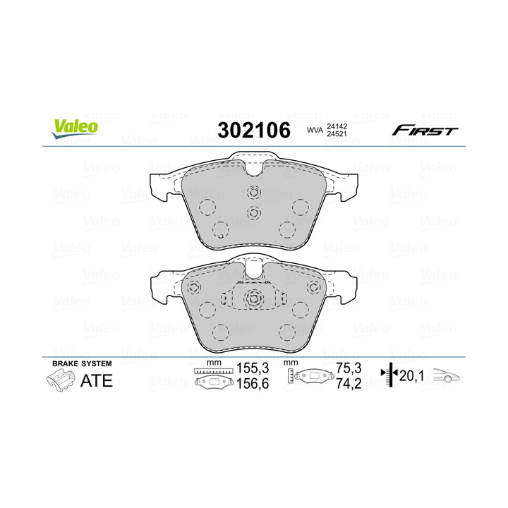 Klocki hamulcowe VALEO 302106