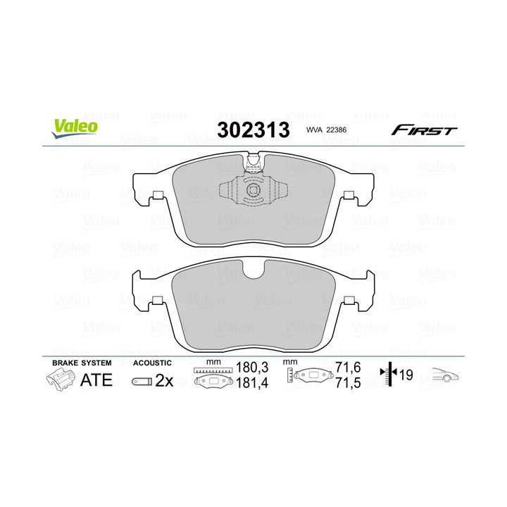 Klocki hamulcowe VALEO 302313