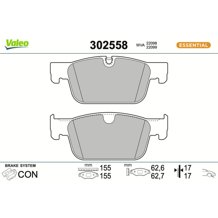 Klocki hamulcowe VALEO 302558