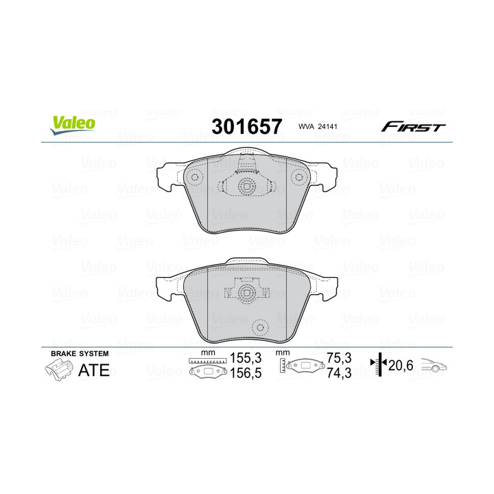 Klocki hamulcowe VALEO 301657