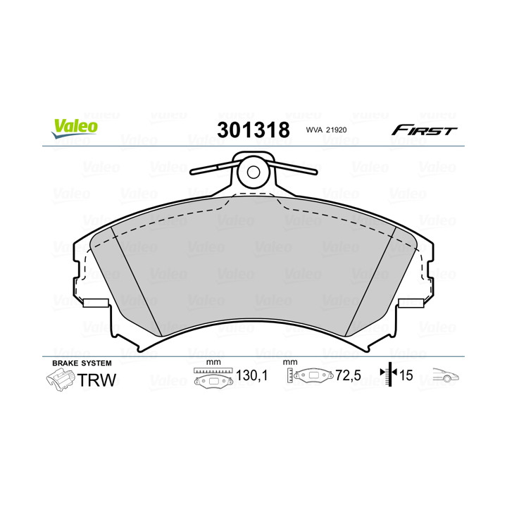 Klocki hamulcowe VALEO 301318