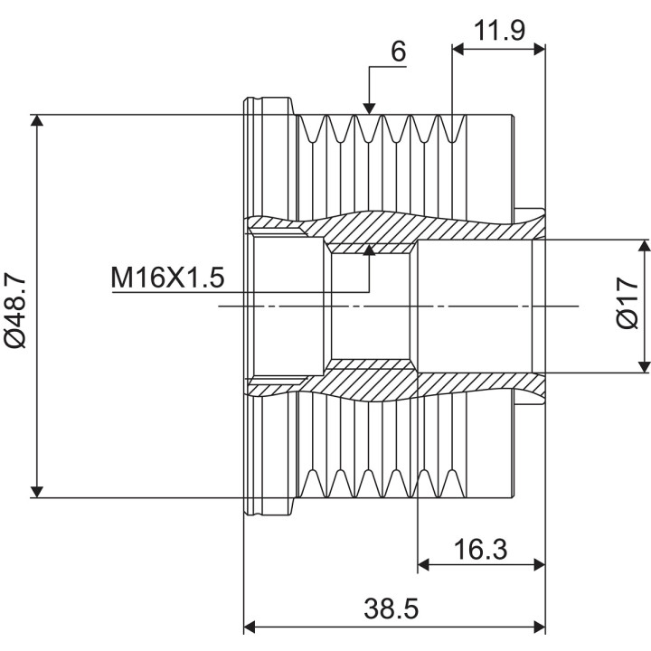 Sprzęgło jednokierunkowe alternatora VALEO 588029