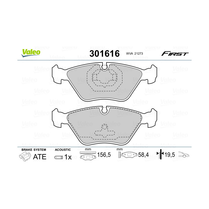 Klocki hamulcowe VALEO 301616