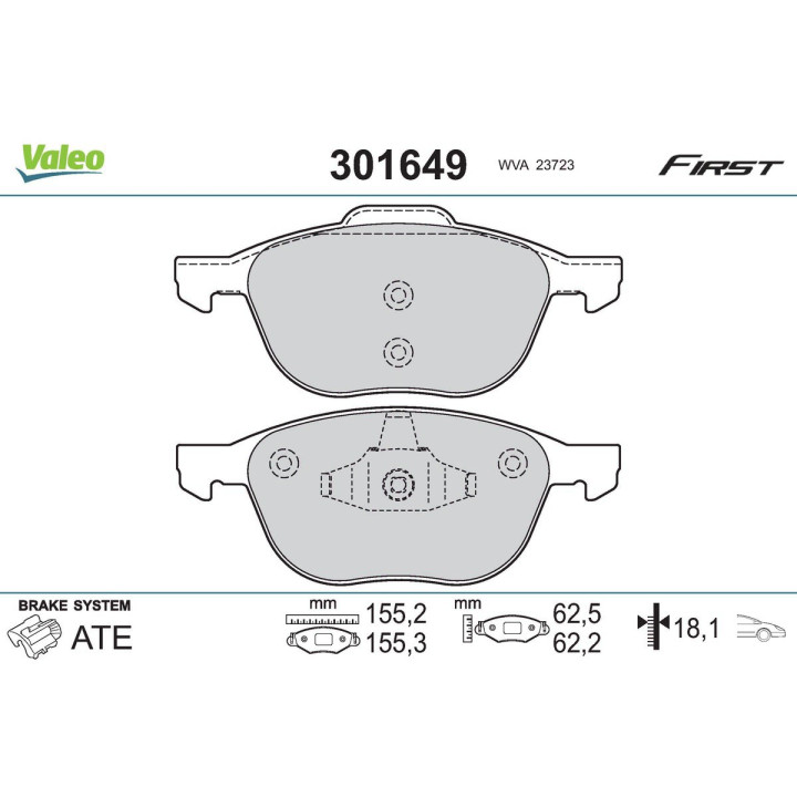 Klocki hamulcowe VALEO 301649