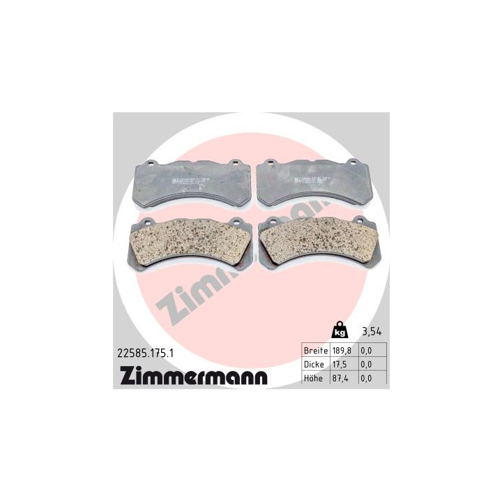 Klocki hamulcowe ZIMMERMANN 22585.175.1