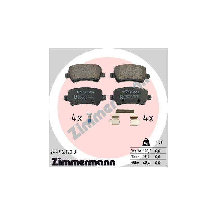 Klocki hamulcowe ZIMMERMANN 24496.170.3