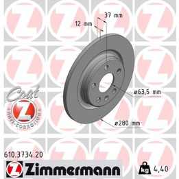 Tarcza hamulcowa ZIMMERMANN 610.3734.20