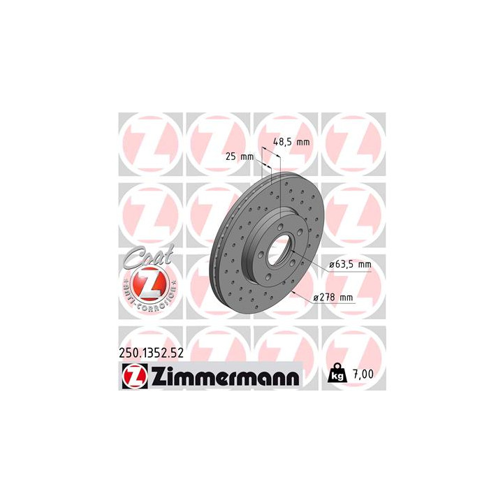 Tarcza hamulcowa ZIMMERMANN 250.1352.52