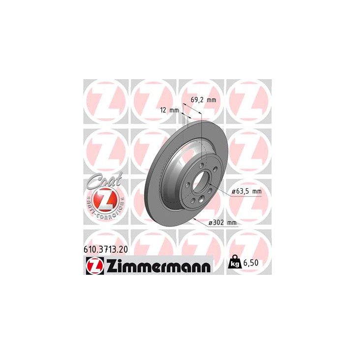 Tarcza hamulcowa ZIMMERMANN 610.3713.20