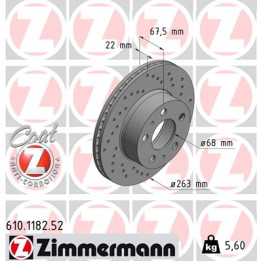 Tarcza hamulcowa ZIMMERMANN 610.1182.52