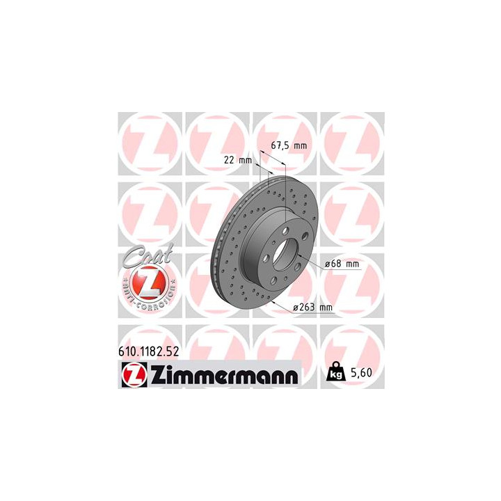 Tarcza hamulcowa ZIMMERMANN 610.1182.52