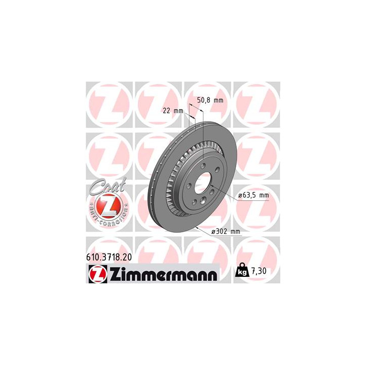 Tarcza hamulcowa ZIMMERMANN 610.3718.20