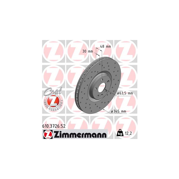 Tarcza hamulcowa ZIMMERMANN 610.3726.52