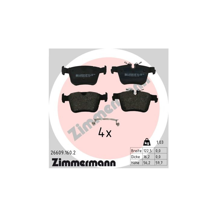 Klocki hamulcowe ZIMMERMANN 26609.160.2