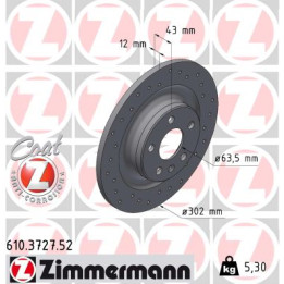 Tarcza hamulcowa ZIMMERMANN 610.3727.52