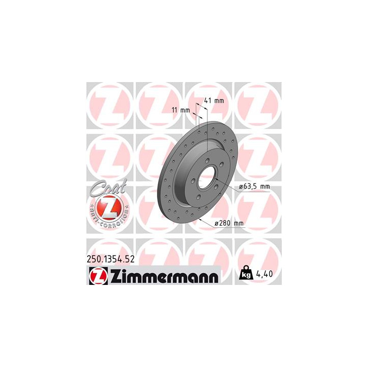 Tarcza hamulcowa ZIMMERMANN 250.1354.52