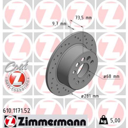 Tarcza hamulcowa ZIMMERMANN 610.1171.52