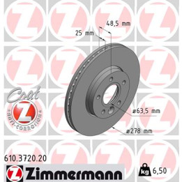 Tarcza hamulcowa ZIMMERMANN 610.3720.20