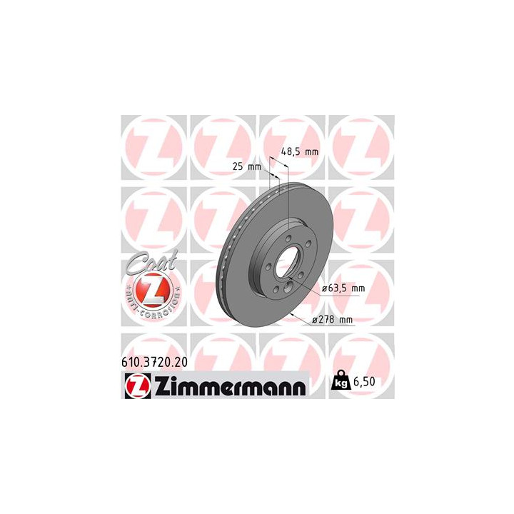 Tarcza hamulcowa ZIMMERMANN 610.3720.20