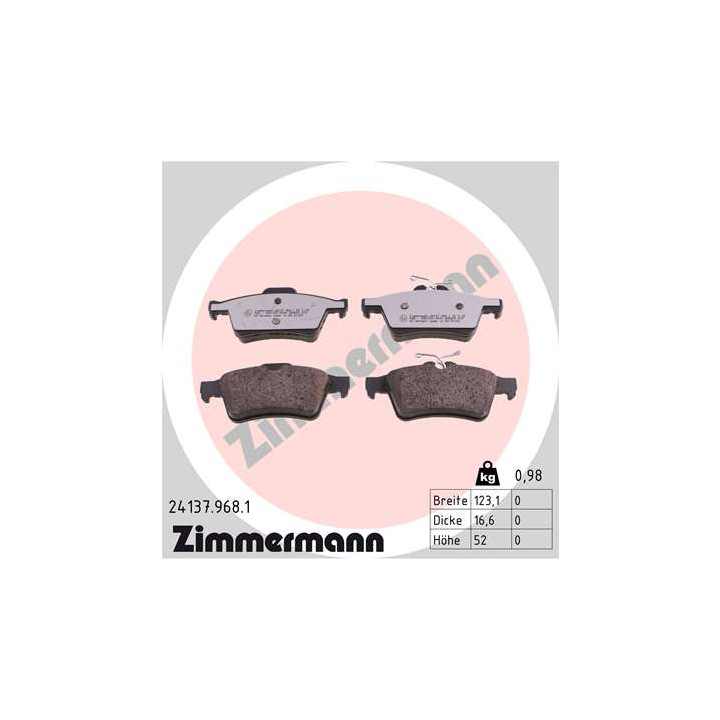 Klocki hamulcowe ZIMMERMANN 24137.968.1