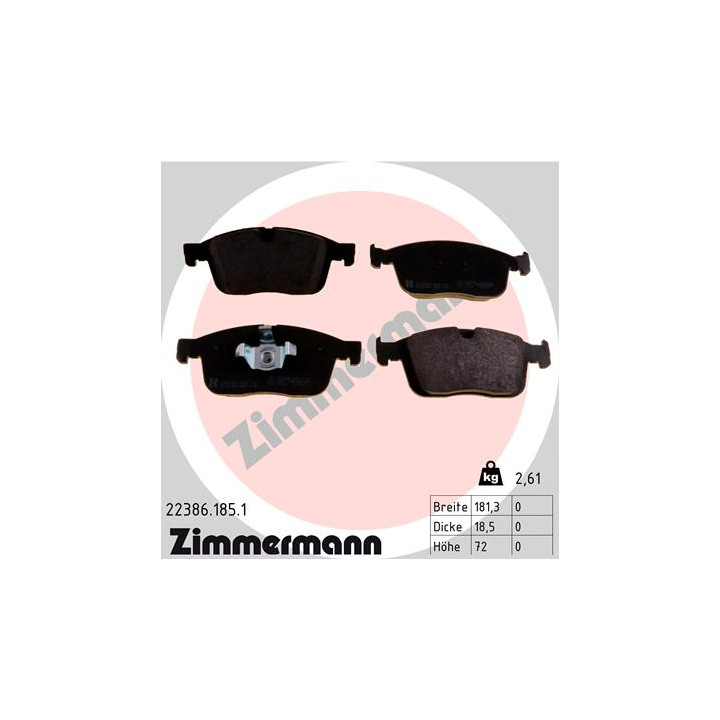 Klocki hamulcowe ZIMMERMANN 22386.185.1